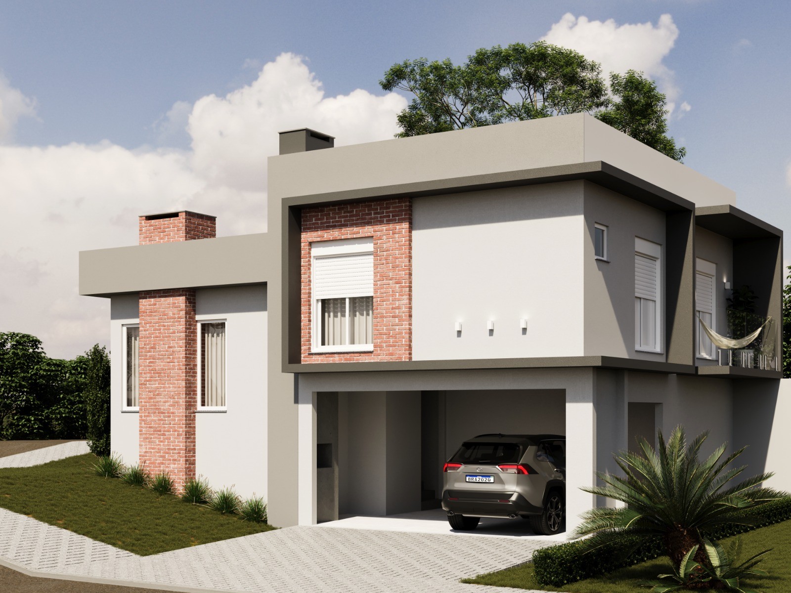 Casa Nova de Esquina com 3 suítes e linda vista no Loteamento Porto Rico em Montenegro.